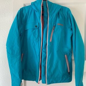 Marmot Women’s Ski Coat - Teal Exterior with Orange Lining